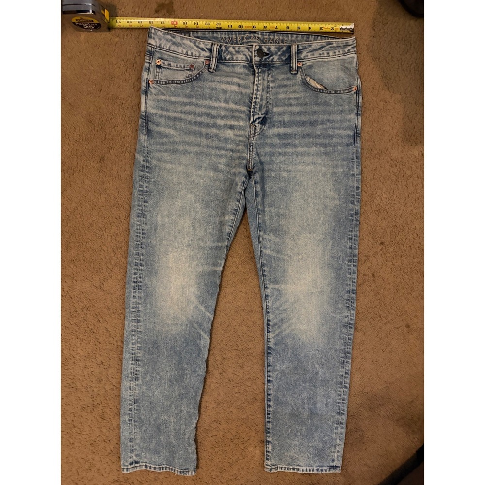 American Eagle Outfitters Mens Light Wash Denim Jeans 36x34 Stretch T06-19